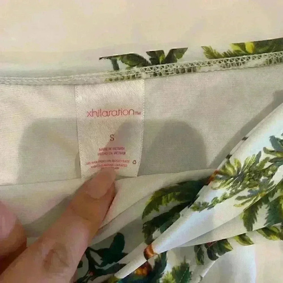 NWOT XHILARATION PALM TREES PRINT SWIM HIGH WAISTED BOTTOMS SZ S - Picture 3 of 4
